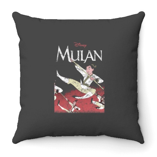 Disney Mulan Action Pose Portrait Throw Pillows