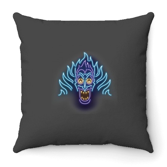 Disney Hercules Neon Hades Head Shot Graphic Throw Pillows