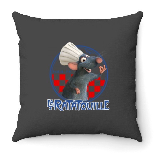 Disney Pixars Ratatouille Remy Chef Hat Portrait Graphic Tee Throw Pillows