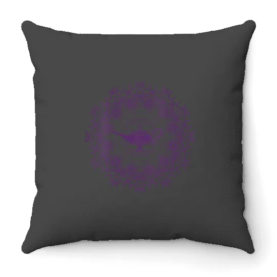 Disney Aladdin Magic Lamp Purple Mandala VNeck Throw Pillows
