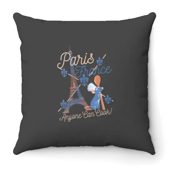 Womens Disney Pixarss Ratatouille Remy Paris France VNeck Throw Pillows