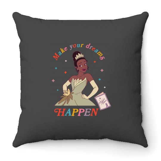 Disney Princess and the Frog Tiana Make Your Dreams Happen Throw Pillows