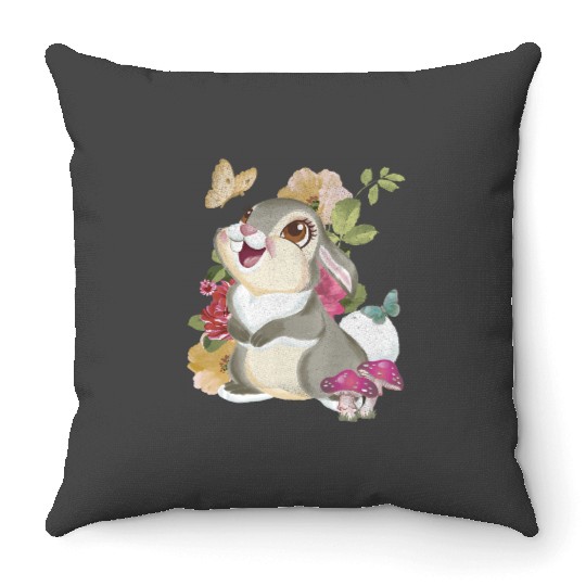 Disney Bambi Thumper Vintages Floral Portrait Throw Pillows