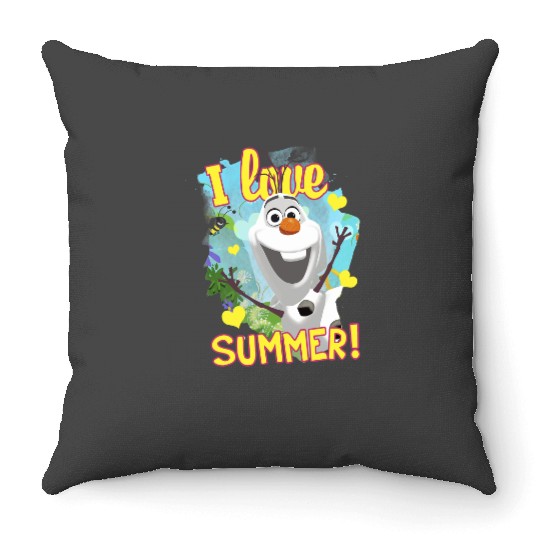 disney frozens Olaf I Love Summer Vignette Holiday Throw Pillows