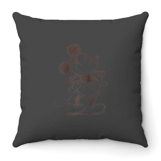 Disney Mickey And Friends Mickey Mouse Sketch Portrait Raglan Baseball Tee Throw Pillows