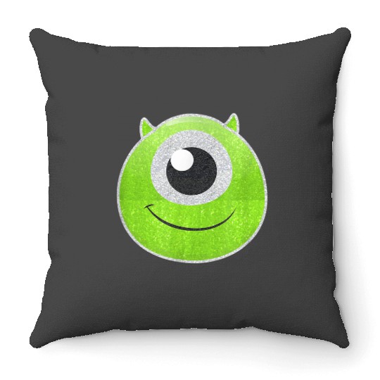 Disney Pixarss Monsters University Mike Wazowski Big Face Logo Throw Pillows