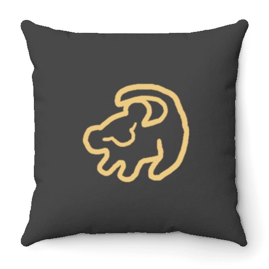 Disney The Lion King Simba Outline Left Chest Long Sleeve Throw Pillows
