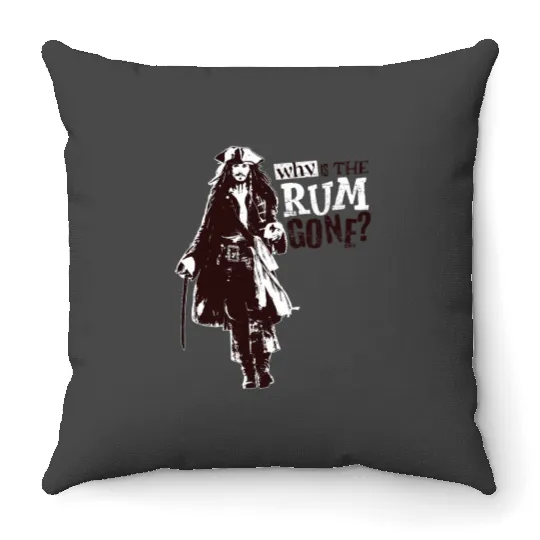 Disney Pirates of the Caribbean Jack Why Is The Rum Gone Throw Pillows