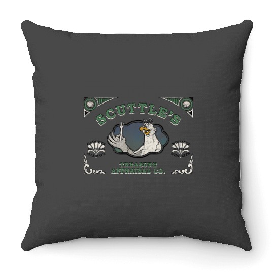 Disney The Little Mermaid Scuttles Treasure Appraisal Co. Throw Pillows