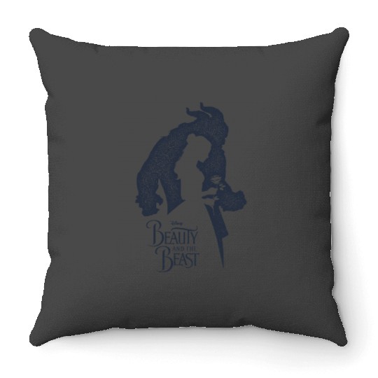 Disney Beauty And The Beast Belle And Beast Silhouette Throw Pillows