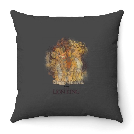 Disney Lion King Simba and Nala Watercolor Graphic Throw Pillows