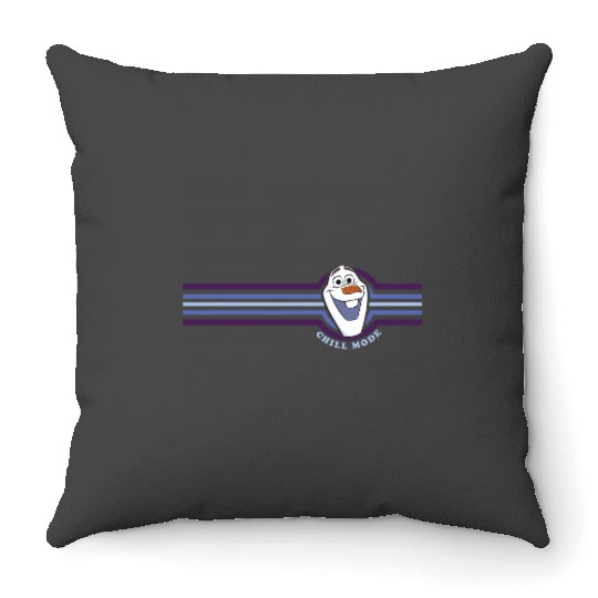 disney frozens 2 Olaf Chill Mode Stripes Throw Pillows