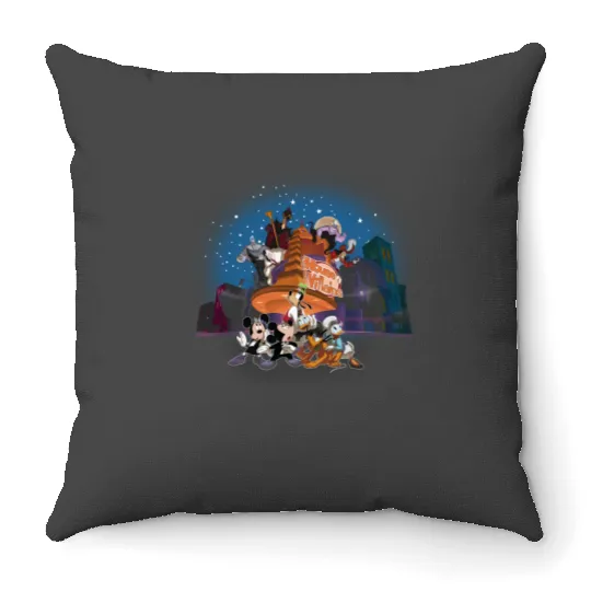 Vintage Mickey's House of Villains Throw Pillows, Retro Disney Halloween Throw Pillows, Disney Villians Halloween Party Tees, WDW Magic Kingdom Throw Pillows