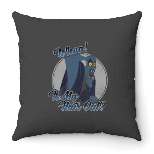 Disney Hercules Hades Whoa Is My Hair Out Graphic Throw Pillows