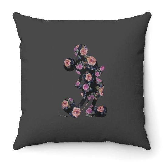 Disney Floral Mickey Raglan Baseball Tee Throw Pillows