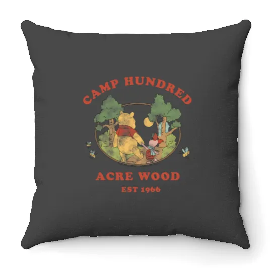Disney Winnie The Pooh Piglet Walking Camp 100 Acre Wood Throw Pillows