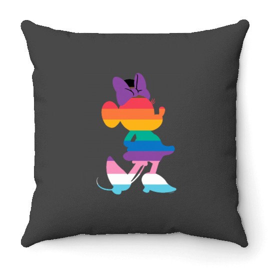 Disney Minnie Mouse Pride Inclusives Pose Rainbow Icon Fill Throw Pillows
