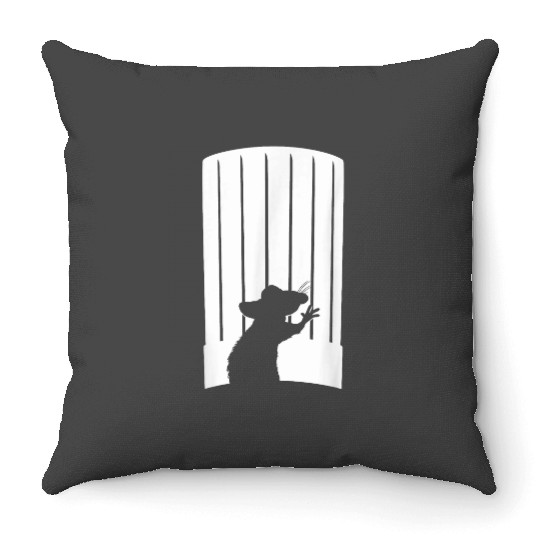 Disney and Pixars Ratatouille Chef Hat Remy Silhouette Throw Pillows