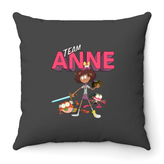 Disney Channel Amphibia Team Anne Pullover Hoodie Throw Pillows