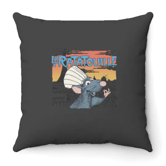 Disney Pixarss Ratatouille Paris France Chefs KISSss Throw Pillows
