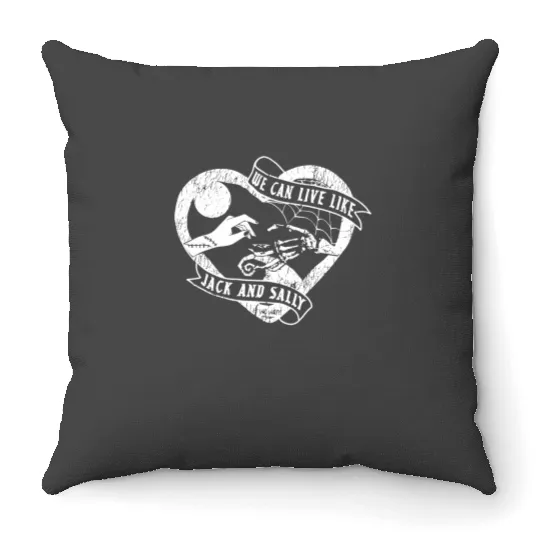 We Can Live Like Jack and Sally Throw Pillows, Disney Love Couple Throw Pillows, Nightmare Before Christmas Jack and Sally