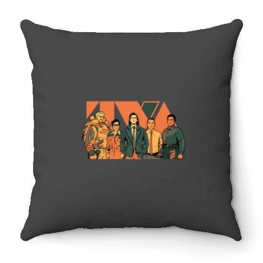 marvelss Studios Loki Season 2 Loki Crew TVA Logo Disney MCU Throw Pillows