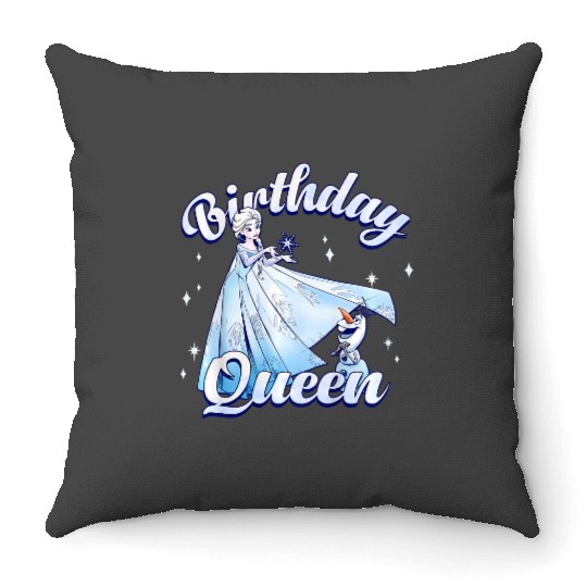 Kids disney frozenss Birthday Queen Elsa Olaf Portrait Youth Throw Pillows