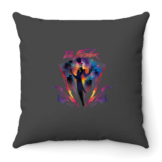 Disney Villains Dr. Facilier 90s Rock Band Neon Throw Pillows