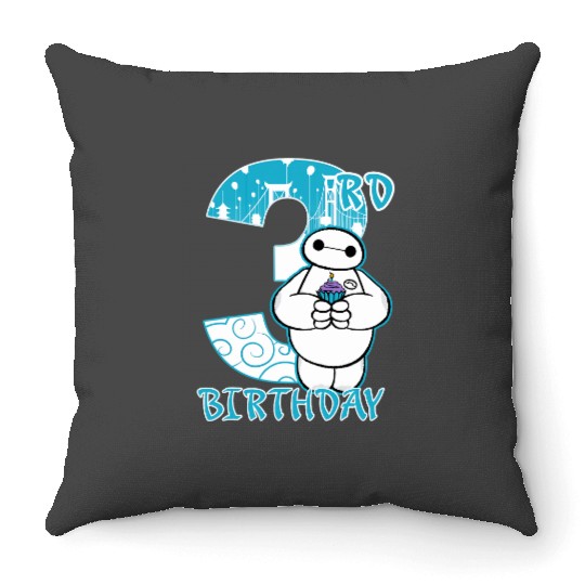Disney Big Hero 6 Baymax 3rd Birthday Cupcake Portrait Throw Pillows