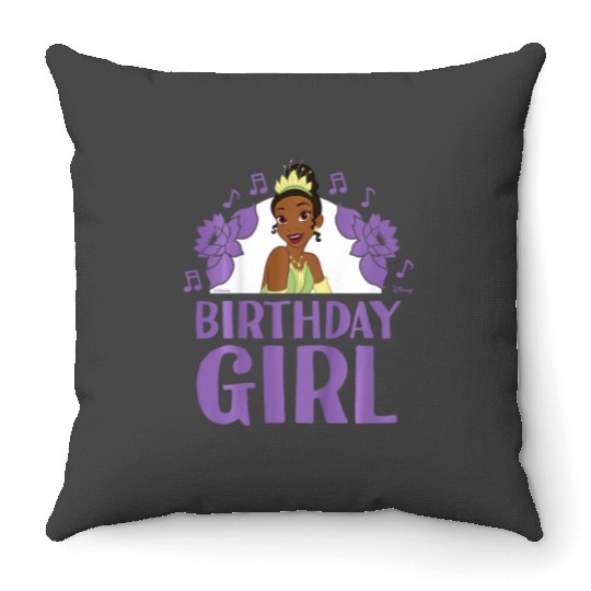 Kids Disney Princess Tiana Birthday Girl Throw Pillows