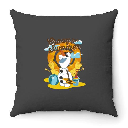 disney frozenss crazyss For Summer Olaf Tropical Snowman Throw Pillows