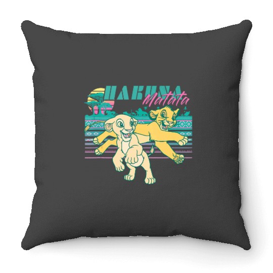 Disney Lion King Retro Simba Nala 90s Hakuna Matata Tank Top Throw Pillows