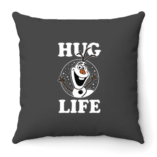 disney frozens Olaf Hug Life Portrait Throw Pillows