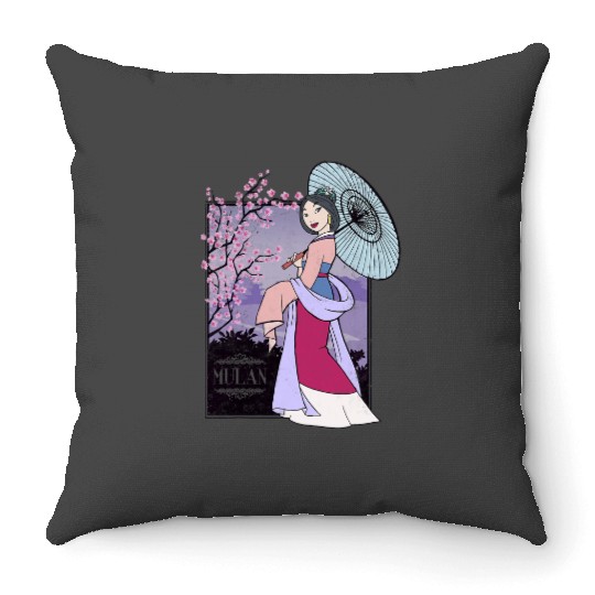 Disney Mulan Honor To Us All Cherry Blossoms Graphic Throw Pillows