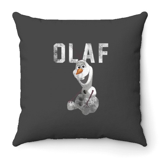 disney frozenss Cute Olaf Distressed Big Chest Portrait Throw Pillows