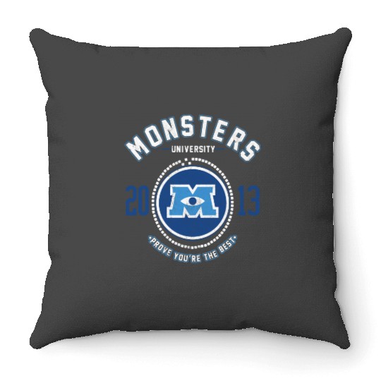 Disney Pixarss Monsters University Logo Graphic Hoodie Pullover Hoodie Throw Pillows
