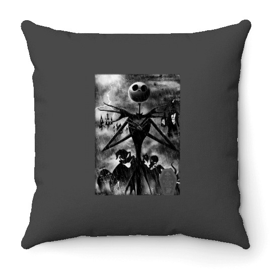 Disney The Nightmare Before Christmas Jack In Graveyard Throw Pillows