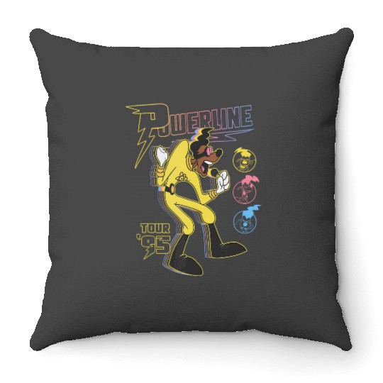 Disney A Goofy Movie Powerline Tour 95 Retro Neon Tank Top Throw Pillows