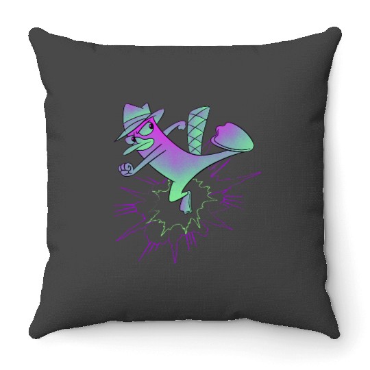 Disney Phineas And Ferb Perry The Platypus Retro Neon Shot Throw Pillows