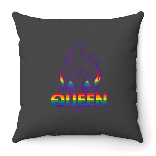 Disney Villains Ursula Queen Pride Rainbow Throw Pillows