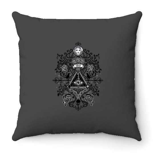 The Haunted Mansion 1313 Disneyland DR All Seeing Eye Symbol Throw Pillows