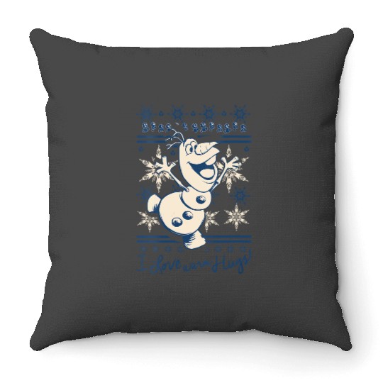 Womens disney frozens Olaf I Love Warm Hugs VNeck Throw Pillows