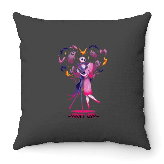Disney The Nightmare Before Christmas Jack Sally Scary Love Throw Pillows