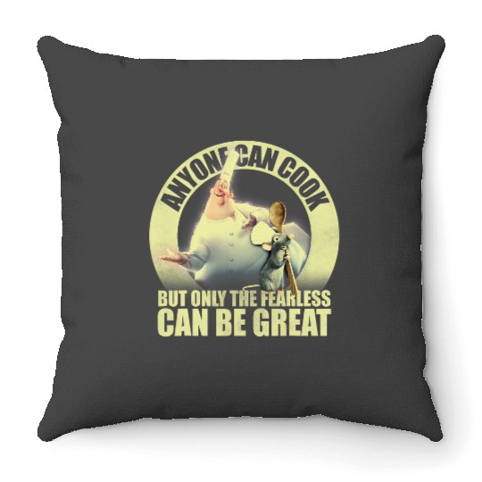 Disney Pixarss Ratatouille Anyone Can Cook Vintagess Badge Throw Pillows