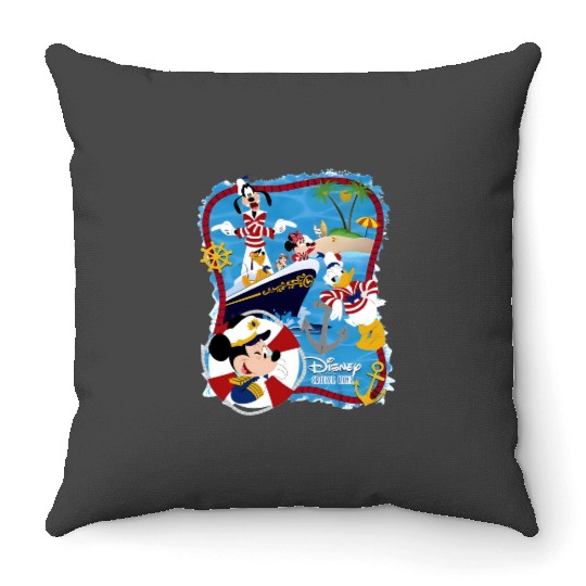 Disney Cruise Throw Pillows, Disney Family Cruise Throw Pillows