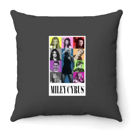 Miley Cyrus Eras Tour Shirt Flowers Throw Pillows
