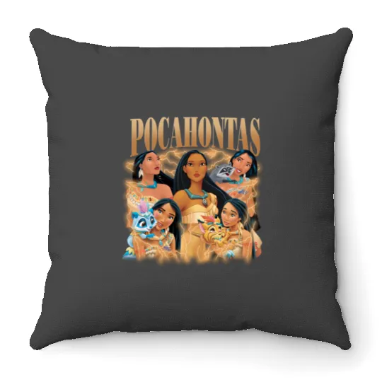 Pocahontas Bootleg Throw Pillows, Retro Disney Princess Throw Pillows