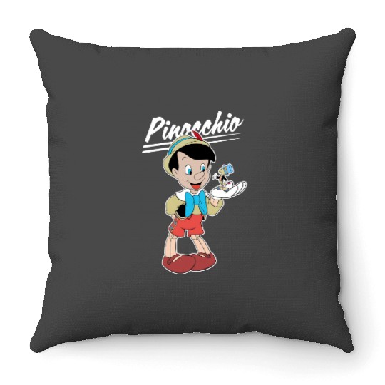 Retro Disney Pinocchio and Jiminy Cricket Throw Pillows