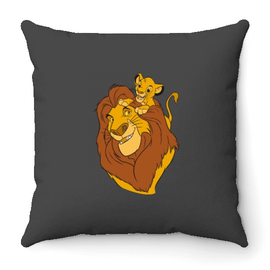 Disney The Lion King Simba and Mufasa Crewneck Sweatshirt Sweatshirt Throw Pillows