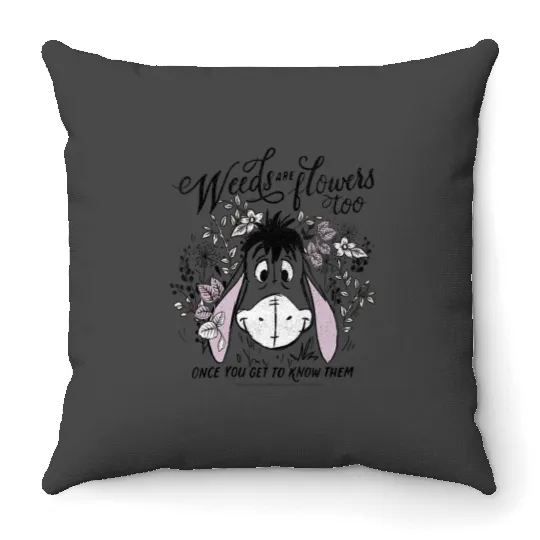 Womens Disney Winnie The Pooh Eeyore Weeds Are Flowers Too VNeck Throw Pillows